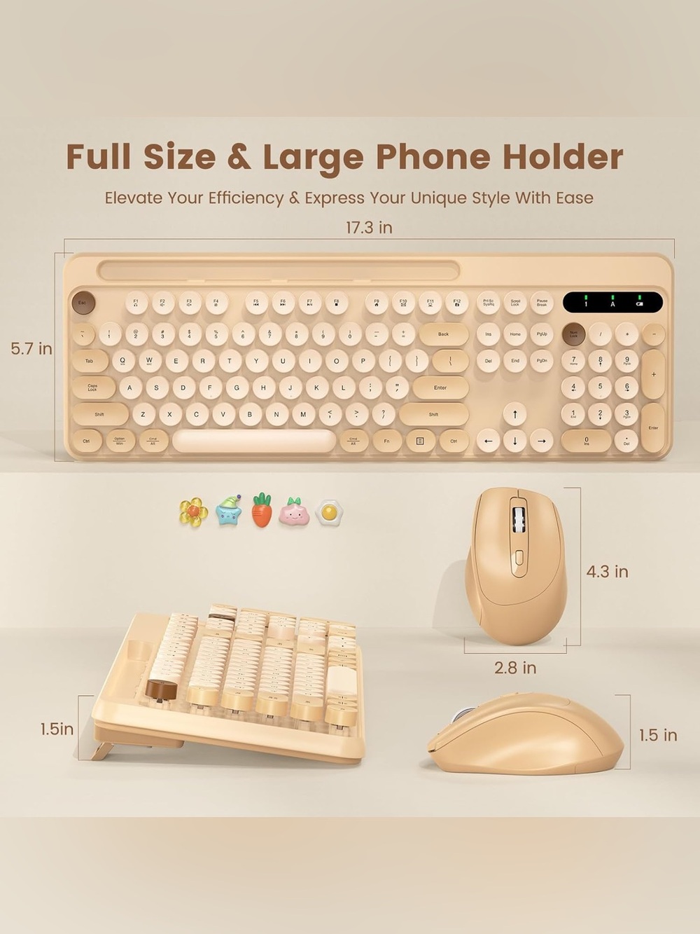 Retro Wireless Keyboard & Mouse Combo - Picture 8 of 8